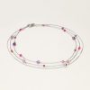 Driedubbele ketting met roze en paarse kraaltjes - Image 3