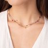 Driedubbele ketting met roze en paarse kraaltjes - Image 6