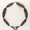 Panterprint cord ketting met statement hart