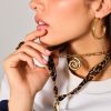 Panterprint cord ketting met statement hart - Image 2