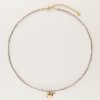 Sunrocks paarse koord ketting met cupido hartje